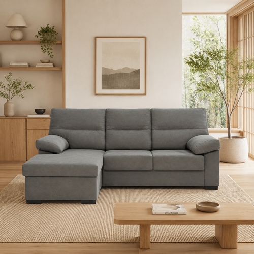 Sofá Chaiselongue Revesible ATHENAS 3 Plazas 206cm Tela Antimanchas