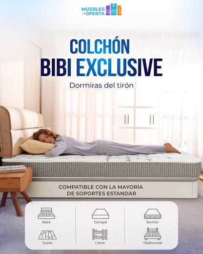 Pack Colchón Bibi 28cm + Canapé Abatible Reforzado