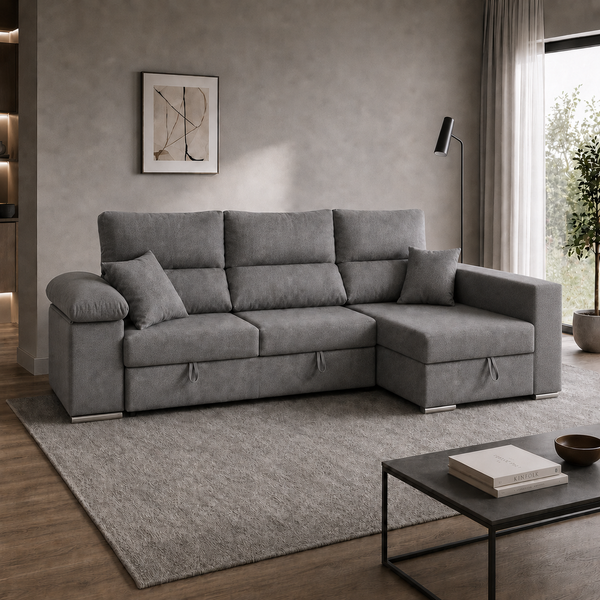 Sofá Chaiselongue Cama ROSALIA con Arcón 263cm