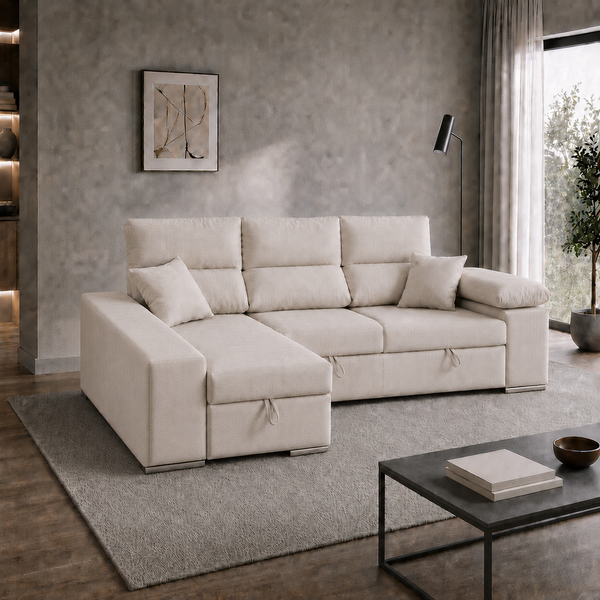 Sofá Chaiselongue Cama ROSALIA con Arcón 260cm