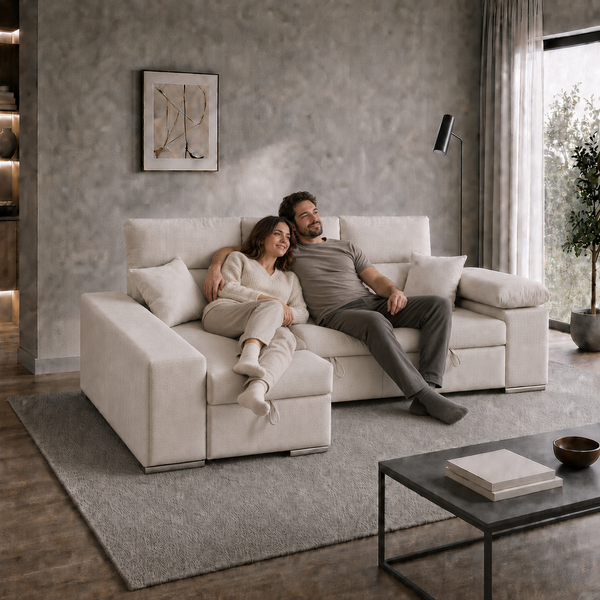 Sofá Chaiselongue Cama ROSALIA con Arcón 260cm