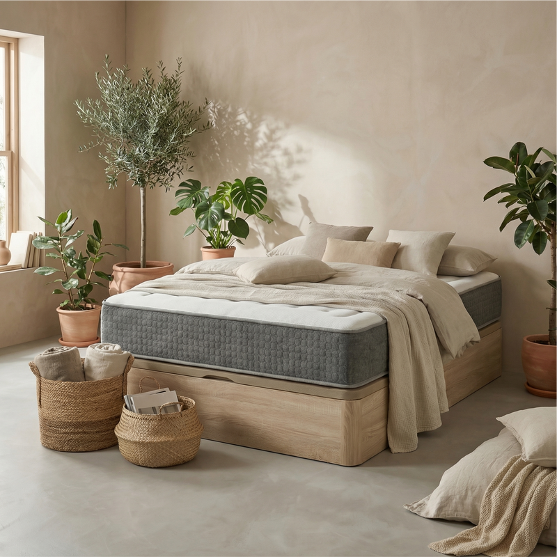 Pack Colchón Ortopédico 28cm Muelles + Canapé Abatible Reforzado