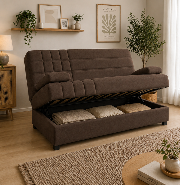 Sofá Cama EMMA Clic-Clac 190cm · Arcón Integrado