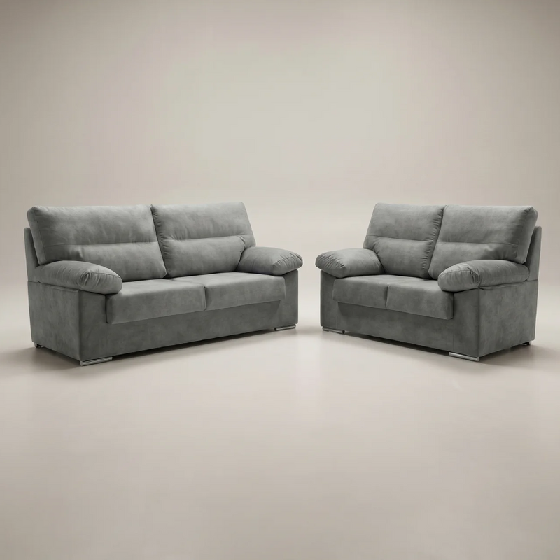 Conjunto Sofá LINA 3+2 Plazas · Tapizado Tela Antimanchas · 180 + 140 cm · Estructura Reforzada Madera