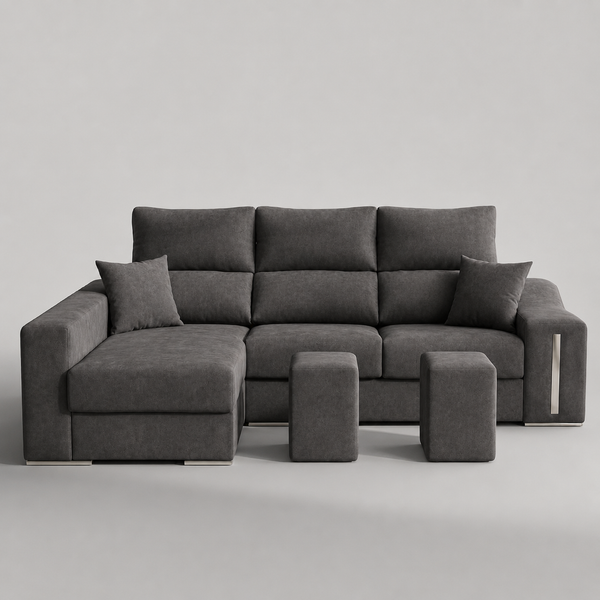 Sofá Chaiselongue ROMEO 265cm Arcón Integrado · a elegir Izq/Der