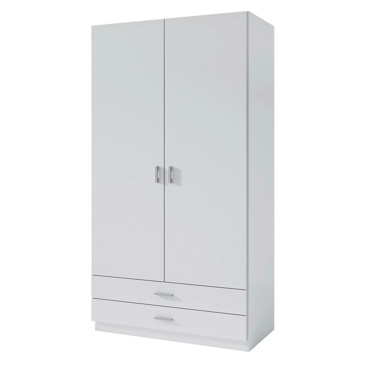 Armario Ropero 2 Puertas Compacto · Barra Colgador + 2 Estantes · Cierre Suave · 100×200×52 cm