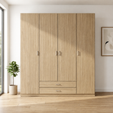 Armario Ropero 4 Puertas 200×200×52cm · Barra Colgador + 6 Estantes